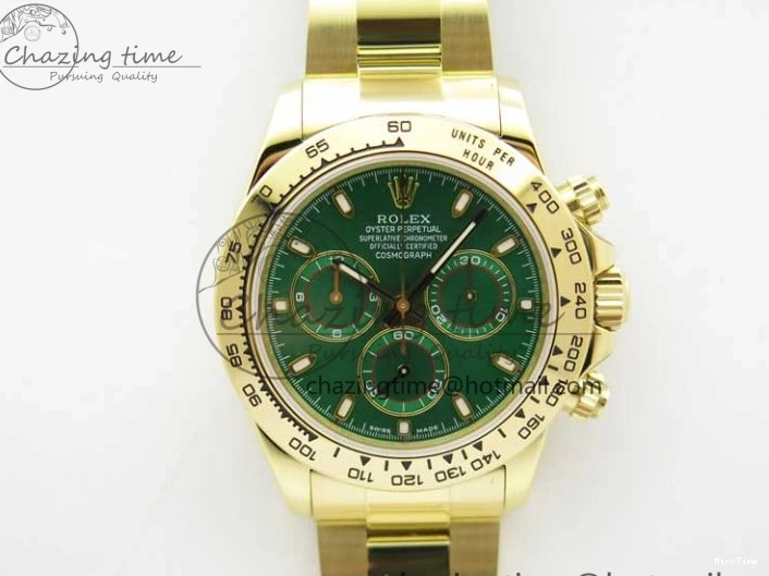 MiroTime 0302 Minimalist Daytona YG KKF 1:1 Best Edition 904L Steel Green Dial on YG Bracelet A 2451